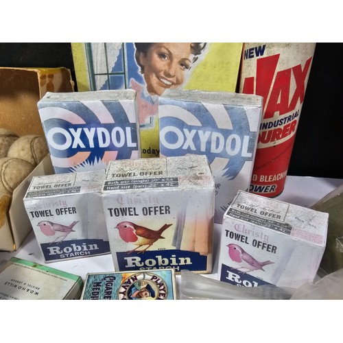 180 - Large quantity of collectables to include 2x boxes of vintage 1960's tennis balls by Dunlop, a box o... 