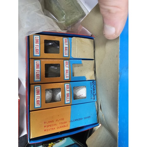 180 - Large quantity of collectables to include 2x boxes of vintage 1960's tennis balls by Dunlop, a box o... 