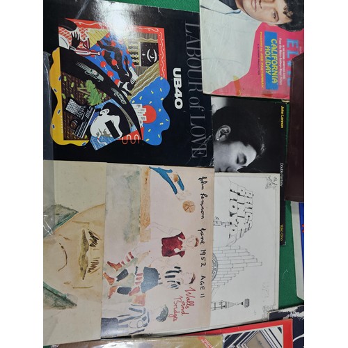 189 - Box containing a large quantity of Lp's of various genre to include Carpenters, Blue, Pink Floyd, Jo... 