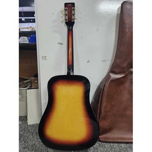 205 - A Kay 310 vintage dreadnought acoustic guitar, made in Japan circa 1970's, has the decorative bat wi... 