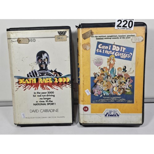 220 - 2x collectable video cassettes to include a Betamax Death Race 2000 by Brent Walker Video and an ear... 