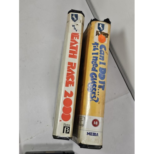 220 - 2x collectable video cassettes to include a Betamax Death Race 2000 by Brent Walker Video and an ear... 
