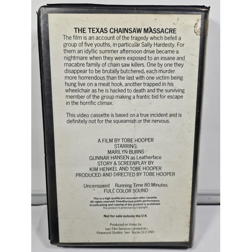 222 - A rare and collectable original Pre Cert The Texas Chainsaw Massacre UK release VHS cassette, Cat No... 