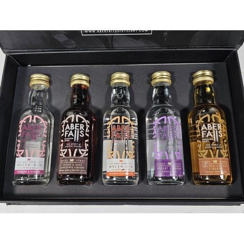 224 - A boxed set of Aber Falls Rhaeadr Fawr set of 5 liqueurs. The set includes miniature salted toffee l... 
