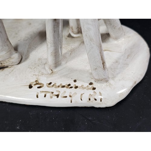 226 - A good quality Italia vintage signed Dino Bencini figurine set of 2 gents playing cards, the set is ... 
