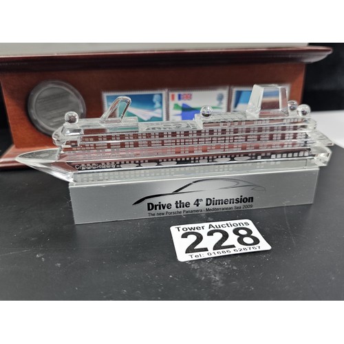 228 - A wooden mounted resin figure of Concorde showing Concorde taking off with the Air France insignia. ... 