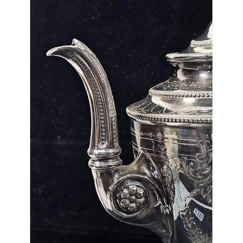 230 - A good quality silver plated teapot with Garland engraving around the sides, the teapot is in good o... 