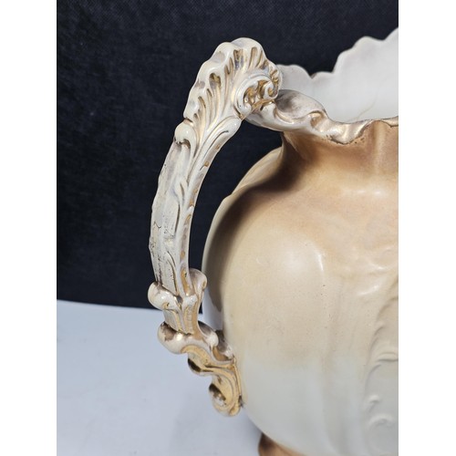 234 - A shelf full of collectable pieces to include a pair of hand painted Vaseline vases a hand painted f... 