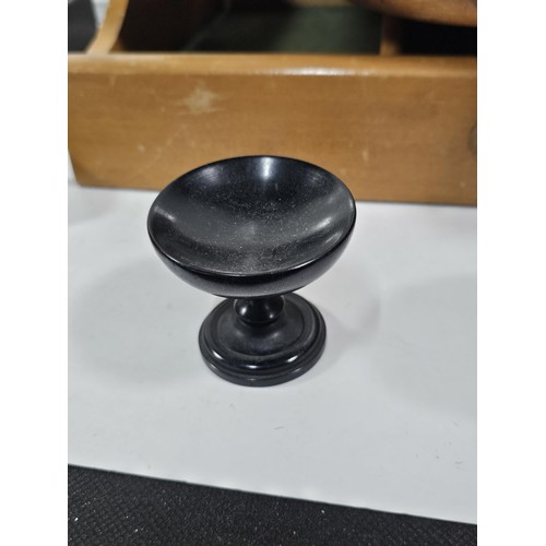 233 - A quantity of collectables to include an ebony dressing table set consisting of a pair of brushes st... 