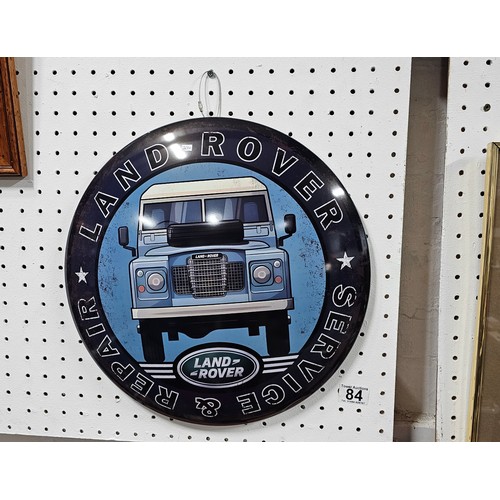 84 - A modern reproduction wall hanging sign for Landrover Service and Repair, the design is in good orde... 
