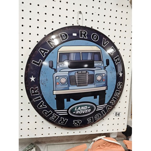 84 - A modern reproduction wall hanging sign for Landrover Service and Repair, the design is in good orde... 