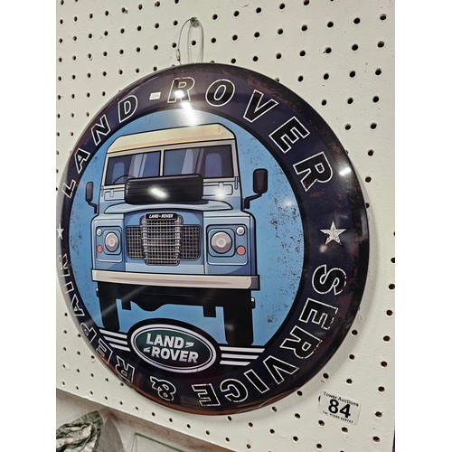 84 - A modern reproduction wall hanging sign for Landrover Service and Repair, the design is in good orde... 