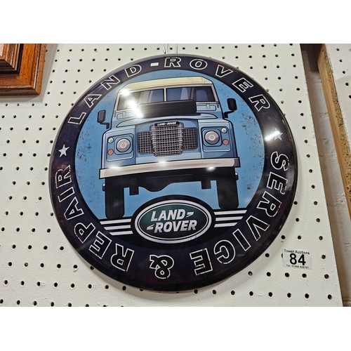 84 - A modern reproduction wall hanging sign for Landrover Service and Repair, the design is in good orde... 