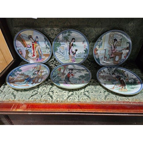 117 - A collection of 12x oriental plates by Imperial Jinddezhein Porcelain, all with different oriental d... 
