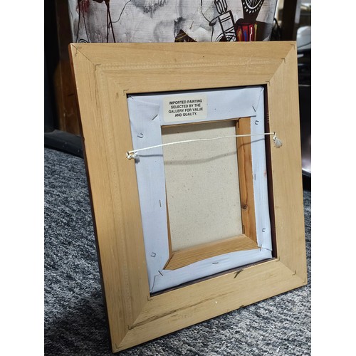 83 - A framed oil on canvas oil painting of a sailor with a pipe in his mouth. The painting is very well ... 