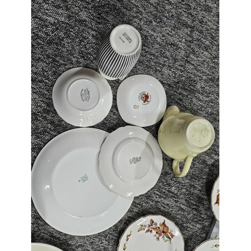 198 - 2x boxes containing a large collection of collectables to include 2x Hornsea ribbed vases in black a... 