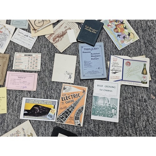 215F - Large quantity of various vintage and antique ephemera to include 3x large scrap books which are mos... 