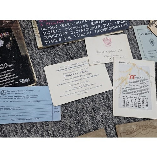 215F - Large quantity of various vintage and antique ephemera to include 3x large scrap books which are mos... 