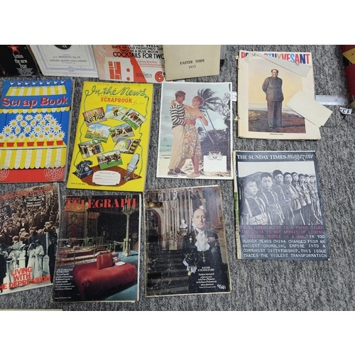 215F - Large quantity of various vintage and antique ephemera to include 3x large scrap books which are mos... 