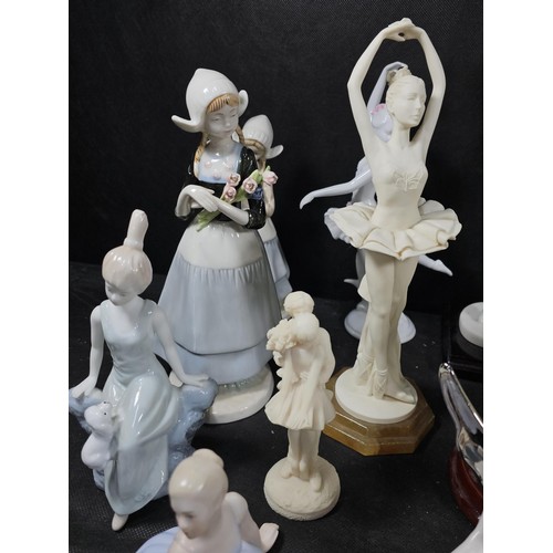 Large collection of ballet figures to include 2x large Juliana ...