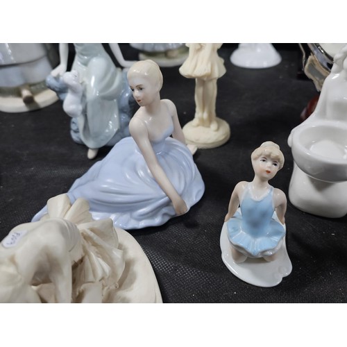 Large collection of ballet figures to include 2x large Juliana ...