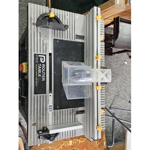 Good quality Pro router table on a solid free standing stand complete ...
