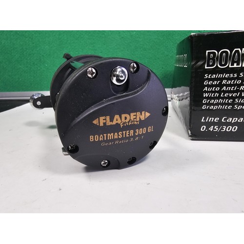 6 - Vintage FLADEN BOATMASTER 300GL MULTIPLIER REEL, UNUSED in Original Box, Level Wind, Right Hand Retr... 