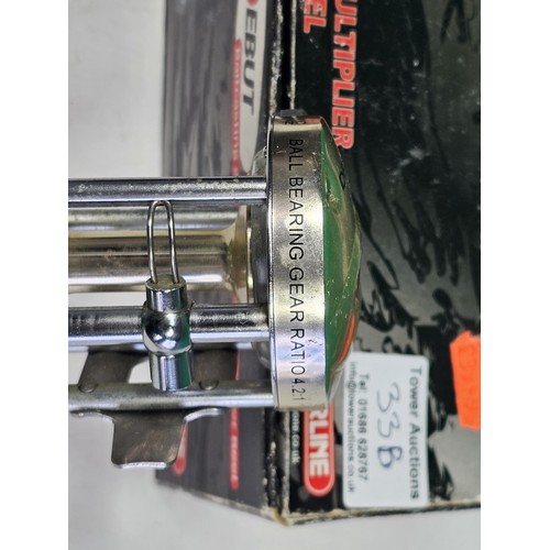 8 - Vintage MASTERLINE DEBUT DB60 MULTIPLIER REEL, UNUSED in Original Box, Level Wind, Right Hand Retrie... 