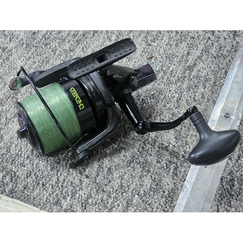 2 - 2 cork handled fishing rods, both are 2 piece with the corks and eyes in good order, complete with a... 