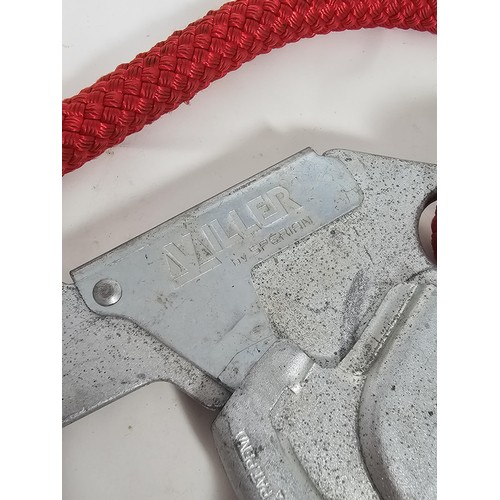12 - Industrial fall‑arrest lanyard comprising a Miller locking snap hook, Miller rope‑grab device, and l... 