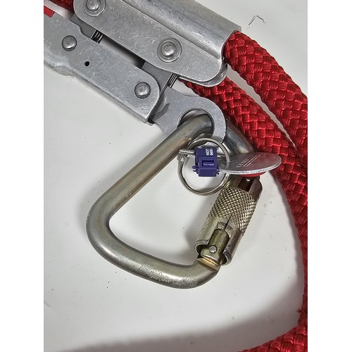 12 - Industrial fall‑arrest lanyard comprising a Miller locking snap hook, Miller rope‑grab device, and l... 