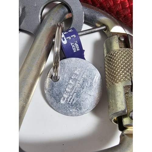 12 - Industrial fall‑arrest lanyard comprising a Miller locking snap hook, Miller rope‑grab device, and l... 