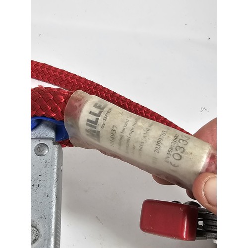 12 - Industrial fall‑arrest lanyard comprising a Miller locking snap hook, Miller rope‑grab device, and l... 