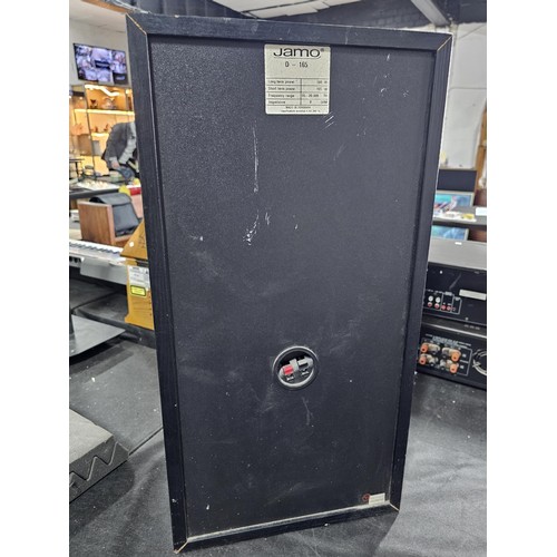 13 - Pair of Jamo D 165 floorstanding speakers, 3-way bass-reflex, 165w/100w, black finish, with age rela... 