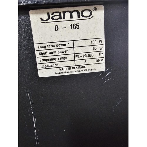 13 - Pair of Jamo D 165 floorstanding speakers, 3-way bass-reflex, 165w/100w, black finish, with age rela... 