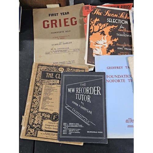 14 - A large collection of written music for piano, recorder etc covering various subjects to include Gri... 
