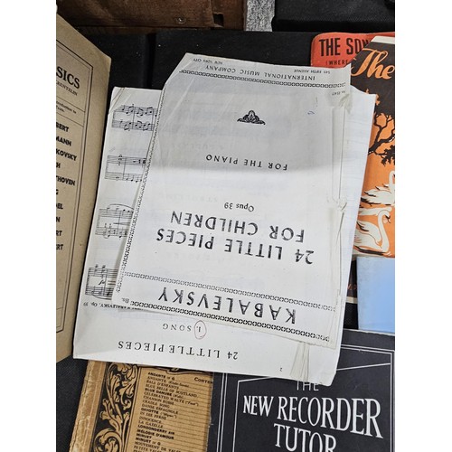 14 - A large collection of written music for piano, recorder etc covering various subjects to include Gri... 