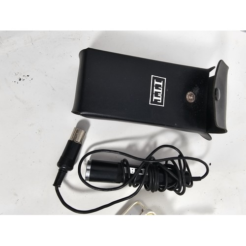 20 - A cased ITT vintage cassette player and recorder along with a microphone in its original black leath... 