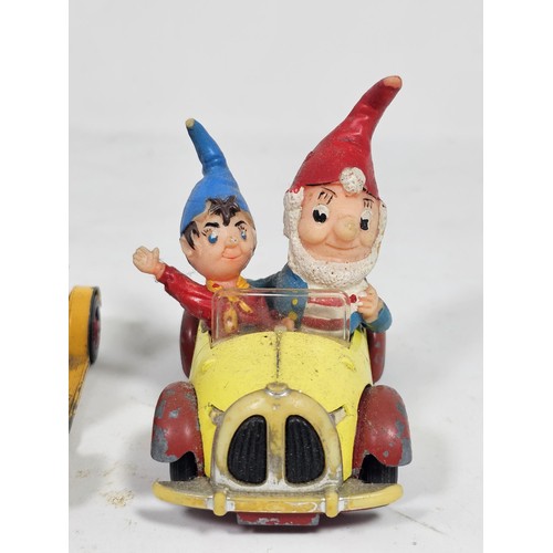 23 - A vintage diecast Noddy and corgi toys vehicles, comprising a red / yellow Enid Blyton's Noddy's Car... 