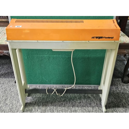 44 - A vintage Bontempi Hit 1 'Hit Organ' electronic organ in an orange and cream plastic casing, model n... 