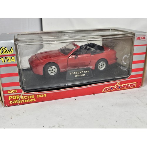30 - 3x boxed Majorette Club 1/24 cars to include a Porsche 944 cabriolet, a Lamborghini Countach and a C... 
