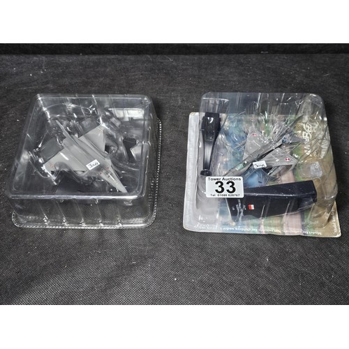 33 - 2x boxed planes with stands to include a Polish 1999 Mikoyan MIG-21MF 'Fishbed-J' and a Dassault Raf... 