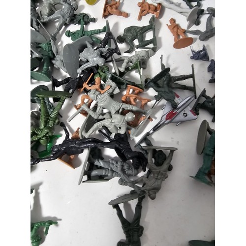36 - A box containing a collection of assorted plastic soldiers from various periods in history to includ... 