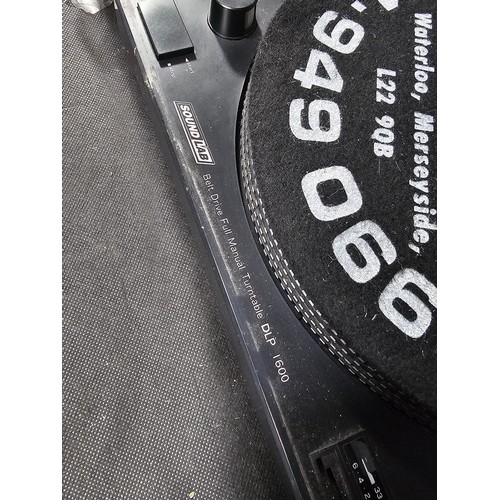 40 - 2 x Behringer sound lab belt driven manual turn tables, both with the model number DLP1600, both wit... 