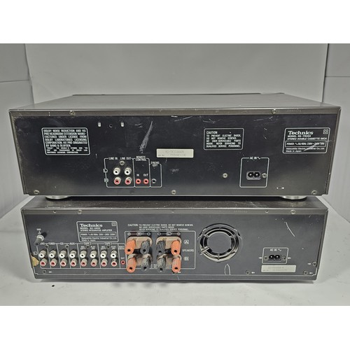 41 - A Technics double cassette player with auto reverse function, model RS-TR333, along with a stereo in... 