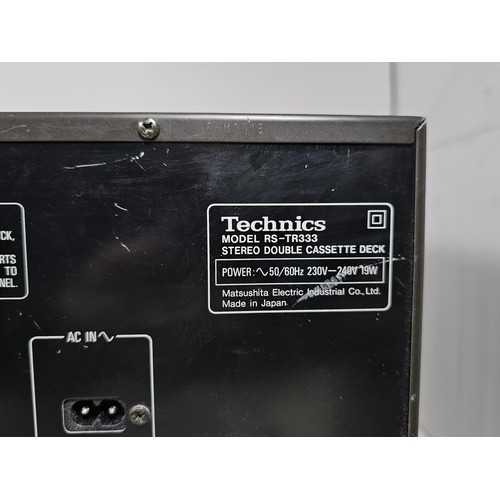 41 - A Technics double cassette player with auto reverse function, model RS-TR333, along with a stereo in... 