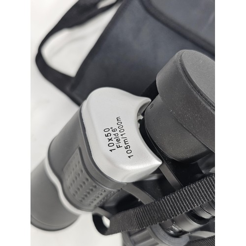 45 - 2 pairs of cased binoculars, to include a pair of 10x50 six degrees field binoculars and a pair of S... 