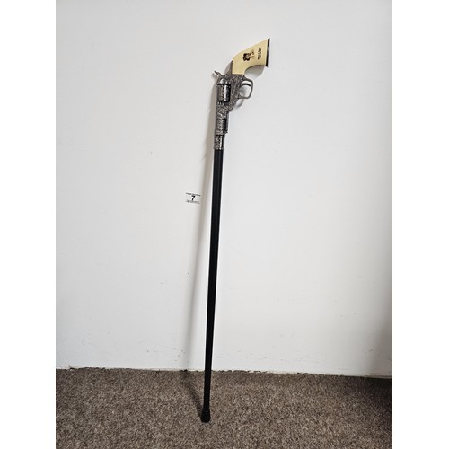 3 - A good quality novelty walking stick in the form of a handgun with a plastic grip with the name Bill... 