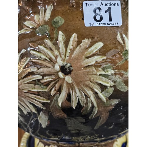 81 - Large Continental Majolica Jardinière on Stand, late 19th / early 20th century, of impressive propor... 