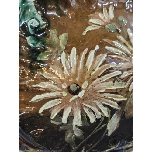 81 - Large Continental Majolica Jardinière on Stand, late 19th / early 20th century, of impressive propor... 